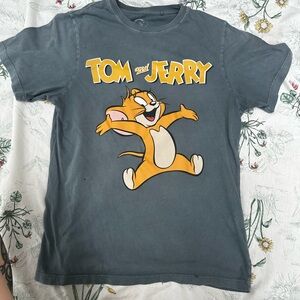 Pull&Bear Gray Short Sleeve Tee with Jerry Graphic